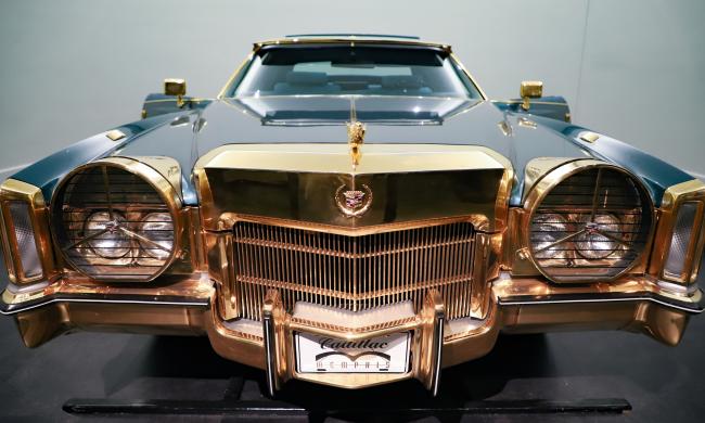 Isaac Hayes green, gold-plated Cadillac at Stax Museum of American Soul Music.