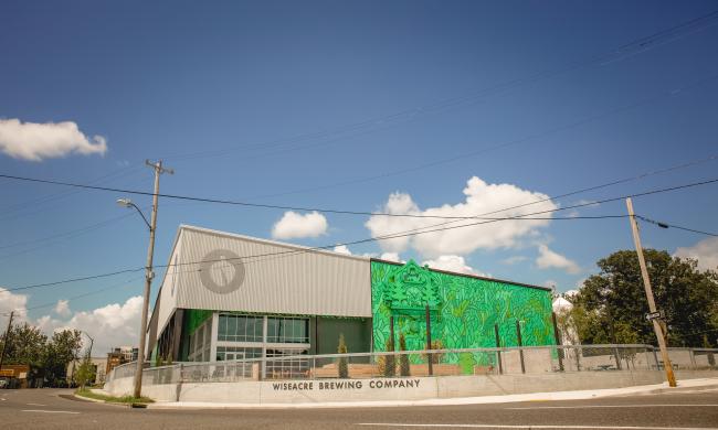 Exterior of Wiseacre Brewing Company in downtown Memphis.