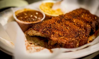 Dry rub Rendezvous Ribs Photo Credit: Craig Thompson Dry rub ribs at Rendezvous Restaurant in Memphis