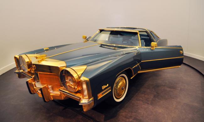 Isaac Hayes' green and gold-plated Cadillac at Stax Museum of American Soul Music.
