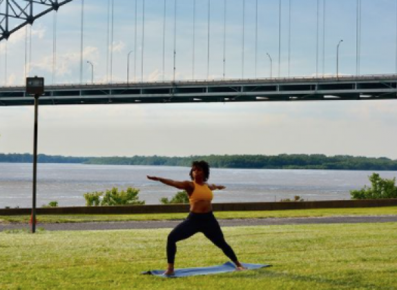 Yoga on the river