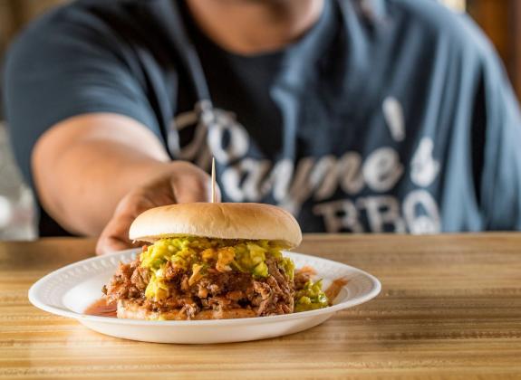 Payne's BBQ Pork chopped sandwich 