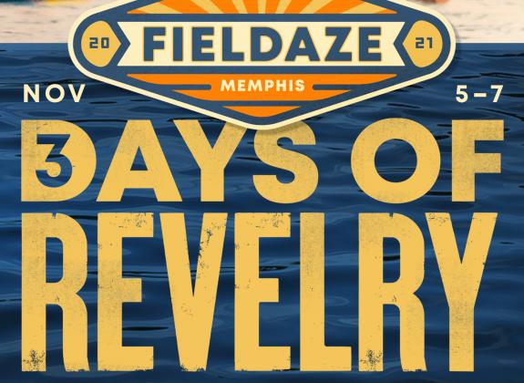 fieldaze graphic with photo of kayakers and words "3 Days of Revelry By The River"