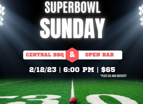 Flyer for Old Dominick's Super Bowl Sunday Party