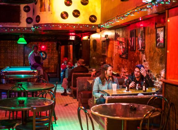 Earnestine  Hazels interior with dive bar feels