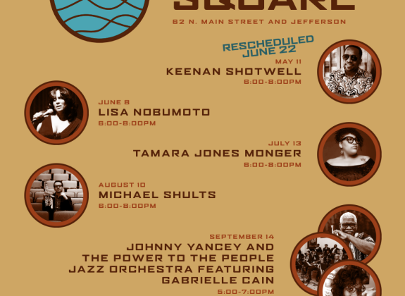 Sunset Jazz Square Rain Date Poster