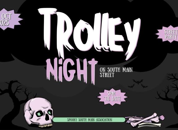 trolley night event graphic