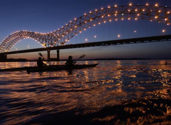 Kayaking on the Mississippi river