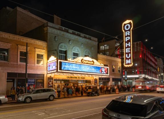 Long exposure time lapse image of the Orpheum Theater in Downtown Memphis Photo 2