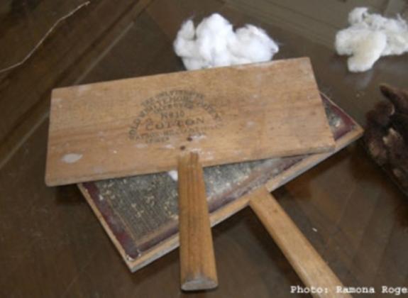 Davies Manor Plantation - carding cotton.  Photo by Ramona Rogers. Photo 4