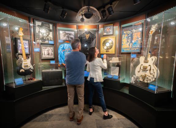 Couple exploring the Blues Foundation's Blues Hall of Fame Museum Photo 4