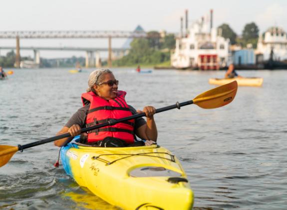 Kayaking in the Mississippi River Harbor. Photo: Logan Young Photo 3