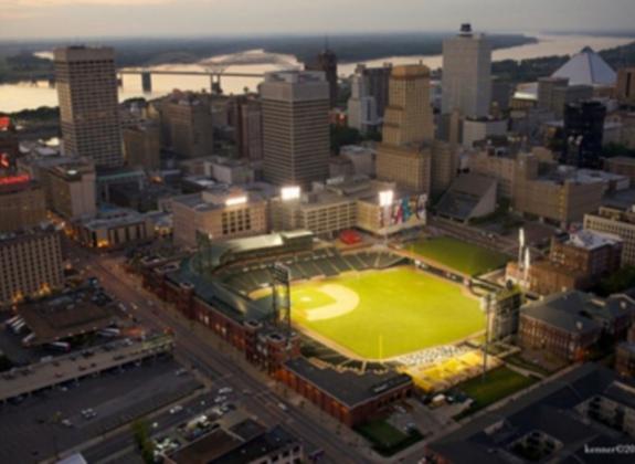 #1 Minor League Baseball Park in Downtown Memphis. Photo by Jack Kenner Photo