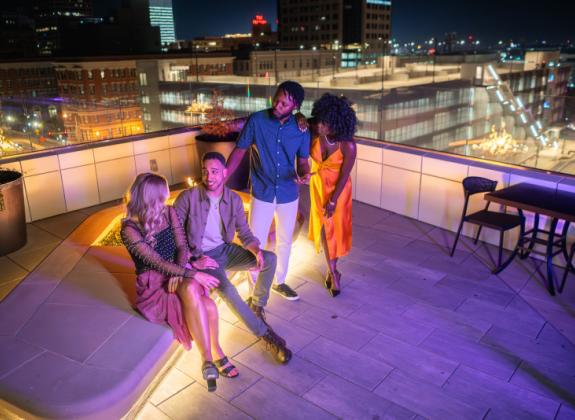 Friends at Beck and Call, the rooftop of Hyatt Centric Photo 10
