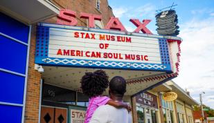 Dad and daughter at the Stax