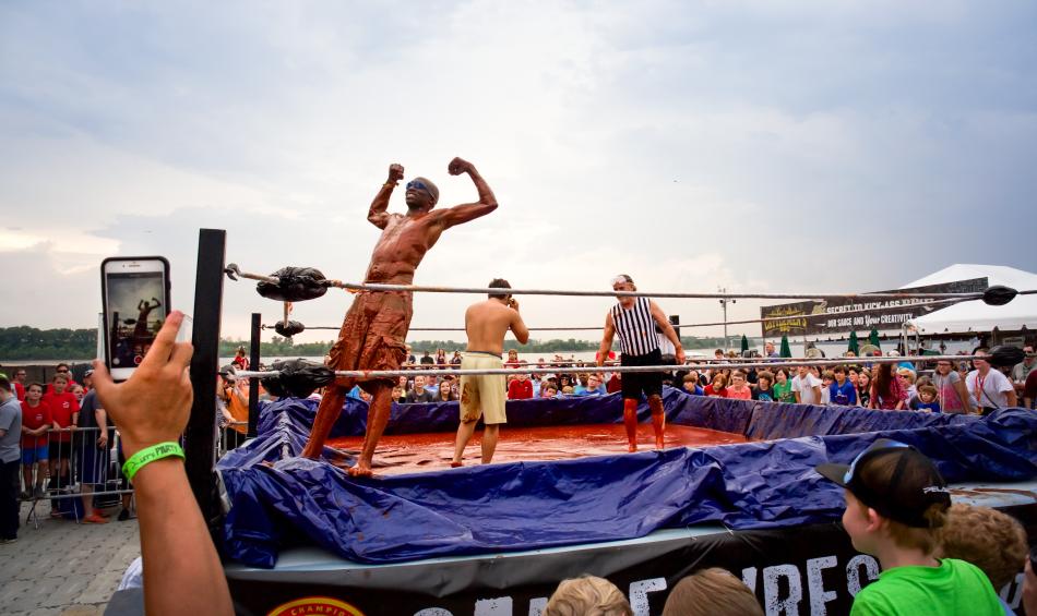 Barbecue Sauce Wrestling at World Championship Barbecue Cooking Contest