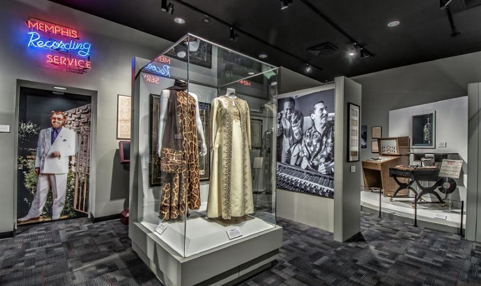 Costumes and displays at Memphis Music Hall of Fame.