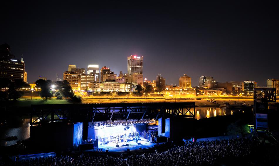 Mud Island Amphitheatre at Night