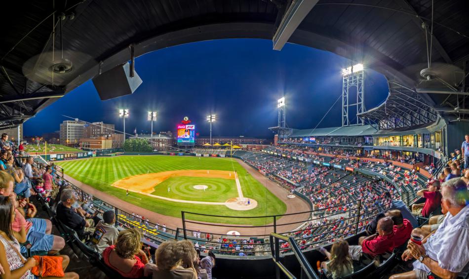 Fans in the stands behind home plate at Autozone Park Stadium. Photo: Phillip Van Zandt Photo 2