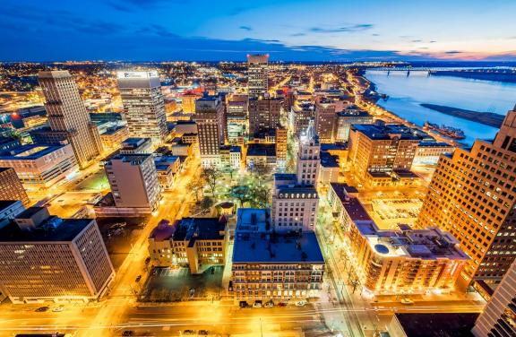 Aerial view of downtown Memphis | Phillip Van Zandt