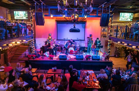 Band playing in the dining room of Lafayette's 