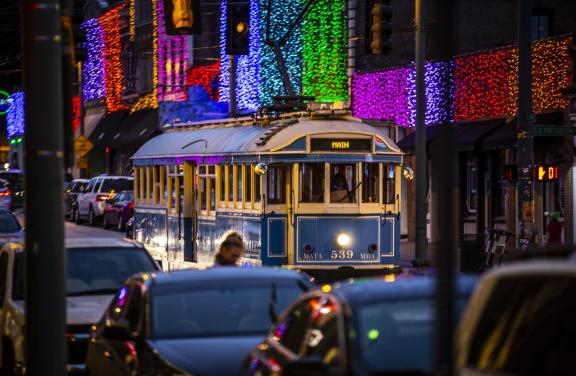 Holiday lights on South Main Disciple Photo