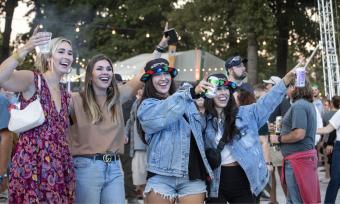 Girls cheering at Mempho Music Fest