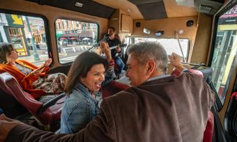 couple enjoying backbeat tours ride