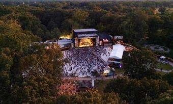 An aerial view of Mempho Music Festival at Radians Amphitheater 