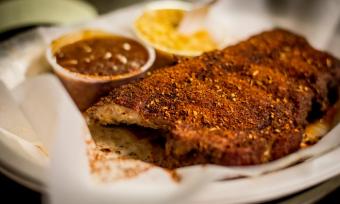 Dry rub ribs at Rendezvous Restaurant in Memphis