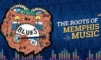 The Roots of Memphis Music Bollard Project at FedExForum illustrates the history of the blues