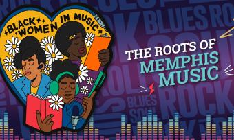 The Roots of Memphis Music Bollard Project at FedExForum illustrates the history of Black women in Memphis music