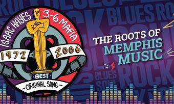 The Roots of Memphis Music Bollard Project at FedExForum illustrates the history of Oscar-winning Memphis music