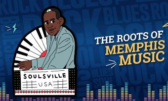 The Roots of Memphis Music Bollard Project at FedExForum illustrates the history of Memphis Slim